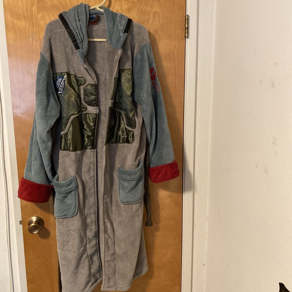 Star Wars Boba Fett Hooded Bathrobe for Men/Women | One Size Fits Most Adults